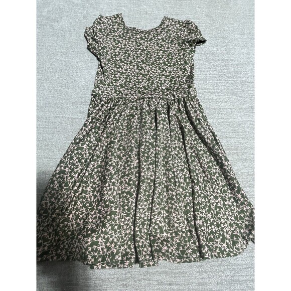 Dot Dot Smile Dress Girl’s Size 7 Green Short Sleeve Floral Graphics - Picture 10 of 11